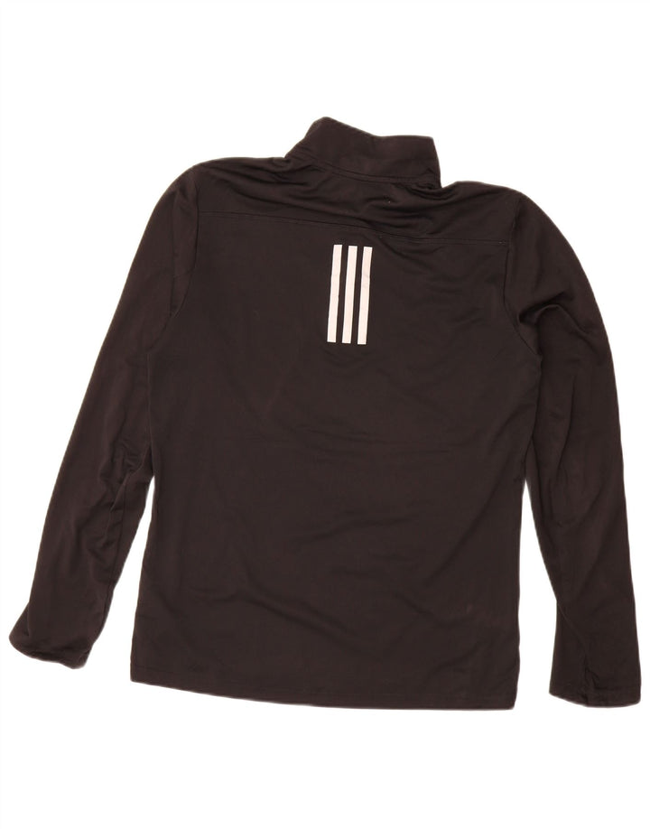 Adidas Mens Aeroready Zip Neck Pullover Tracksuit Top Small Black Polyester