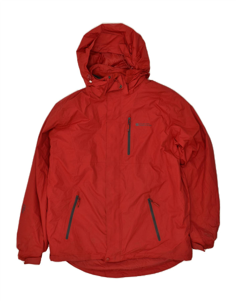 MOUNTAIN WAREHOUSE Mens Hooded Windbreaker Jacket UK 38 Medium Red Nylon | Vintage Mountain Warehouse | Thrift | Second-Hand Mountain Warehouse | Used Clothing | Messina Hembry 