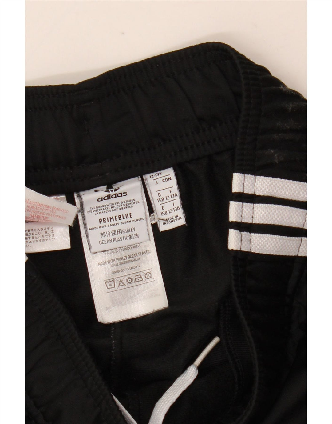 Adidas Boys Tracksuit Trousers Joggers 12-13 Years Black Polyester