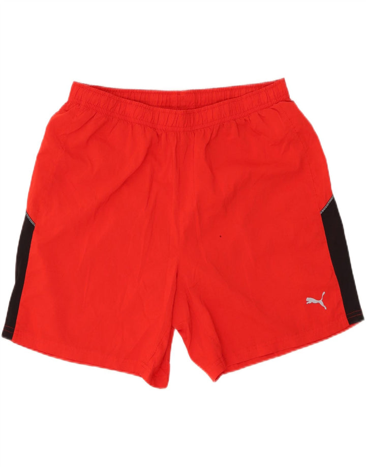 PUMA Mens Sport Shorts Large  Red Colourblock Polyester