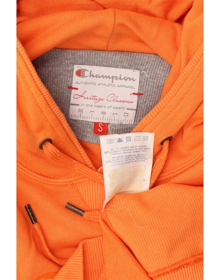 Champion Womens Heritage Classics Graphic Hoodie Jumper UK 10 Small Orange