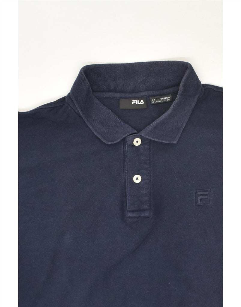 FILA Mens Polo Shirt Large Navy Blue Cotton | Vintage Fila | Thrift | Second-Hand Fila | Used Clothing | Messina Hembry 