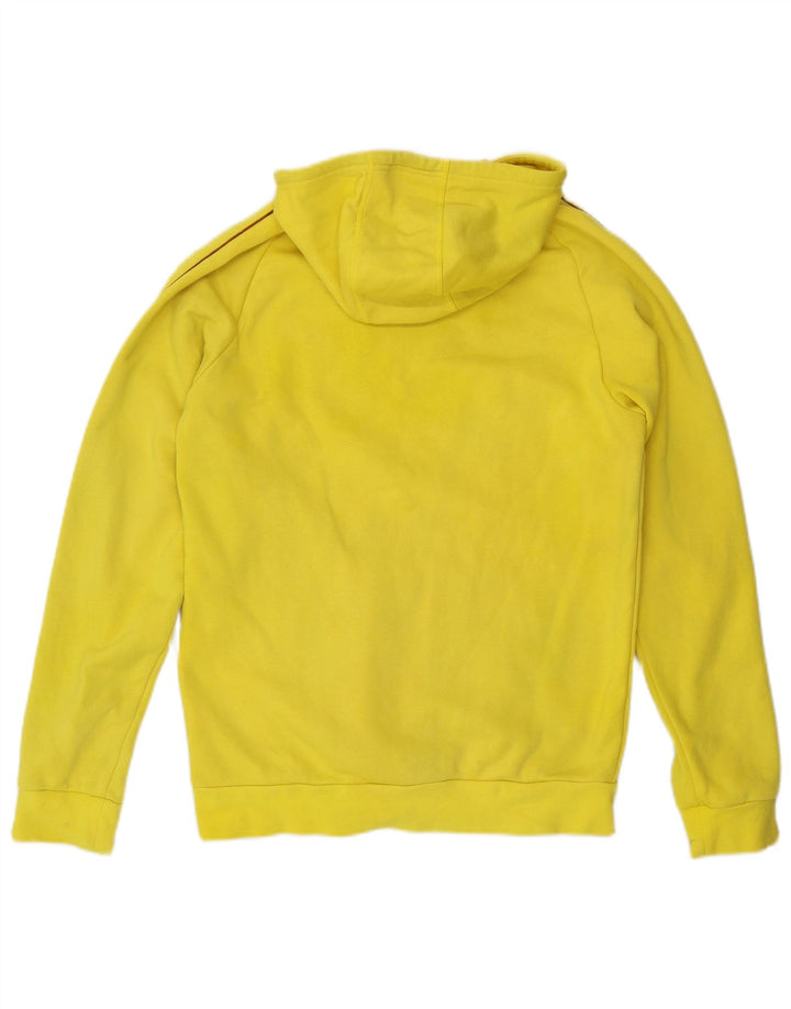 Adidas Mens Hoodie Jumper Medium Yellow Cotton