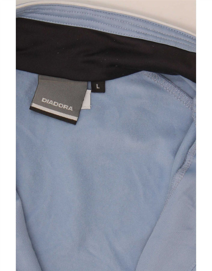 Diadora Womens Tracksuit Top Jacket UK 16 Large Blue Colourblock Polyester