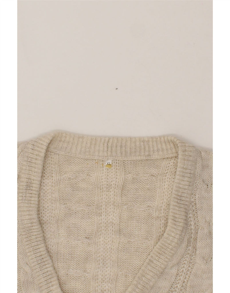VINTAGE Womens Cardigan Sweater UK 18 XL Grey Wool Vintage Vintage and Second-Hand Vintage from Messina Hembry 