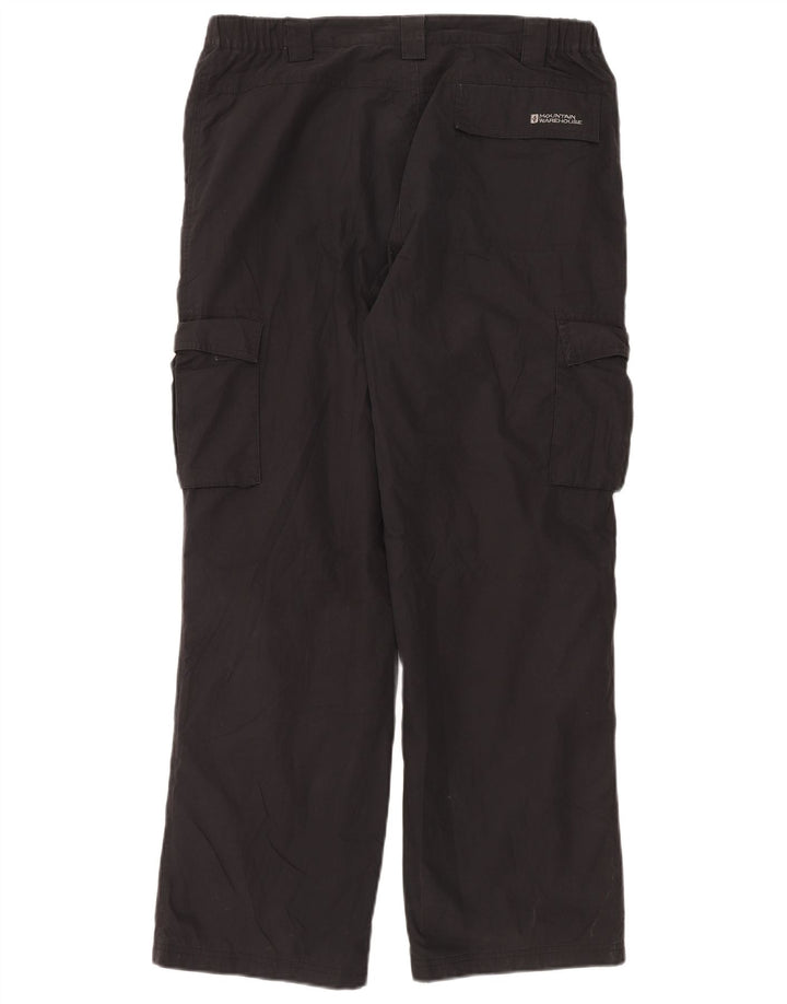 Mountain Warehouse Mens Straight Cargo Trousers W34 L30 Black Polyester
