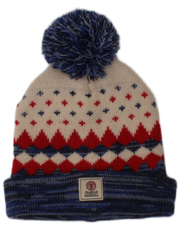 Franklin Marshall Mens Bobble Hat One Size Multicoloured Fair Isle Winter