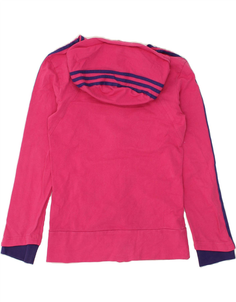 ADIDAS Womens Graphic Zip Hoodie Sweater UK 12 Medium  Pink Cotton | Vintage Adidas | Thrift | Second-Hand Adidas | Used Clothing | Messina Hembry 