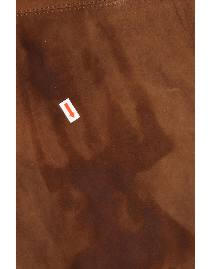 STRONG & FISHER LTD Womens Vintage Suede Overcoat UK 18 XL Brown Classic