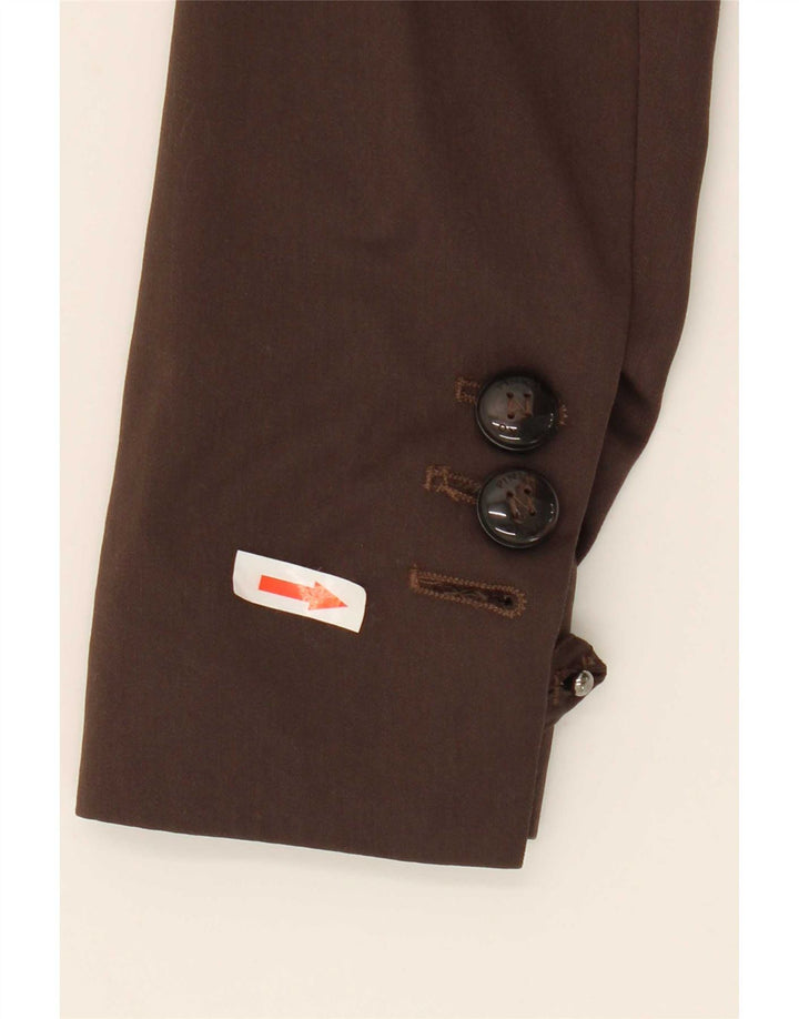 Pinko Womens 1 Button Blazer Jacket UK 8 Small Brown Wool