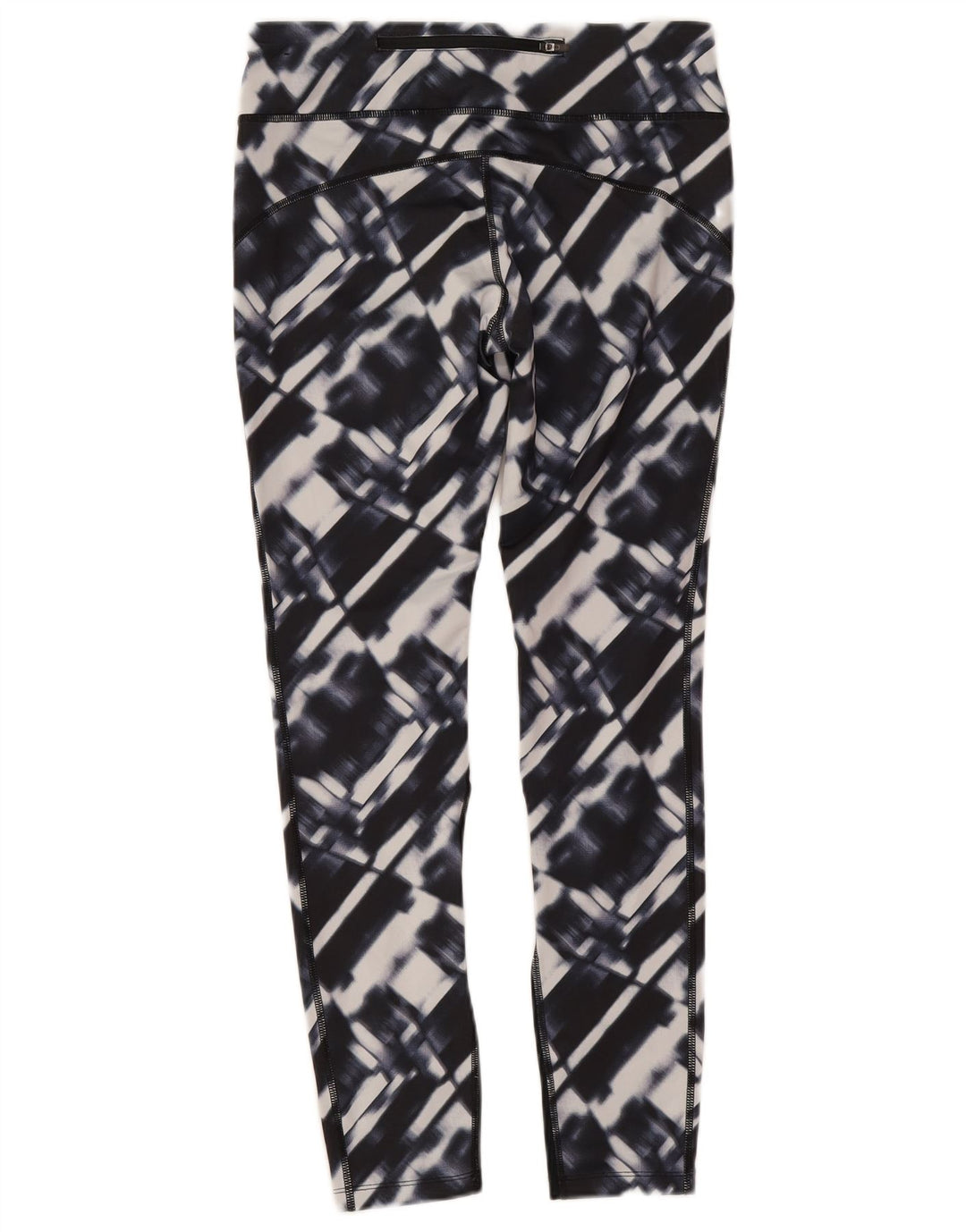 Nike Womens Dri Fit Leggings UK 12 Medium Navy Blue Geometric Polyester