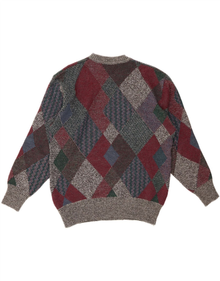 VINTAGE Mens Crew Neck Jumper Sweater IT 48 Medium Multicoloured