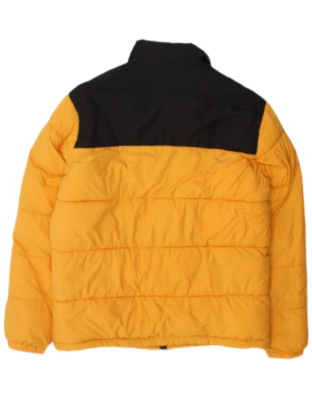 Jack & Jones Mens Padded Jacket UK 38 Medium Yellow Colourblock