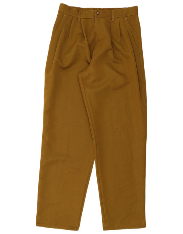 Vintage Mens High Waist Cargo Trousers IT 50 Large W31 L32 Brown Polyester