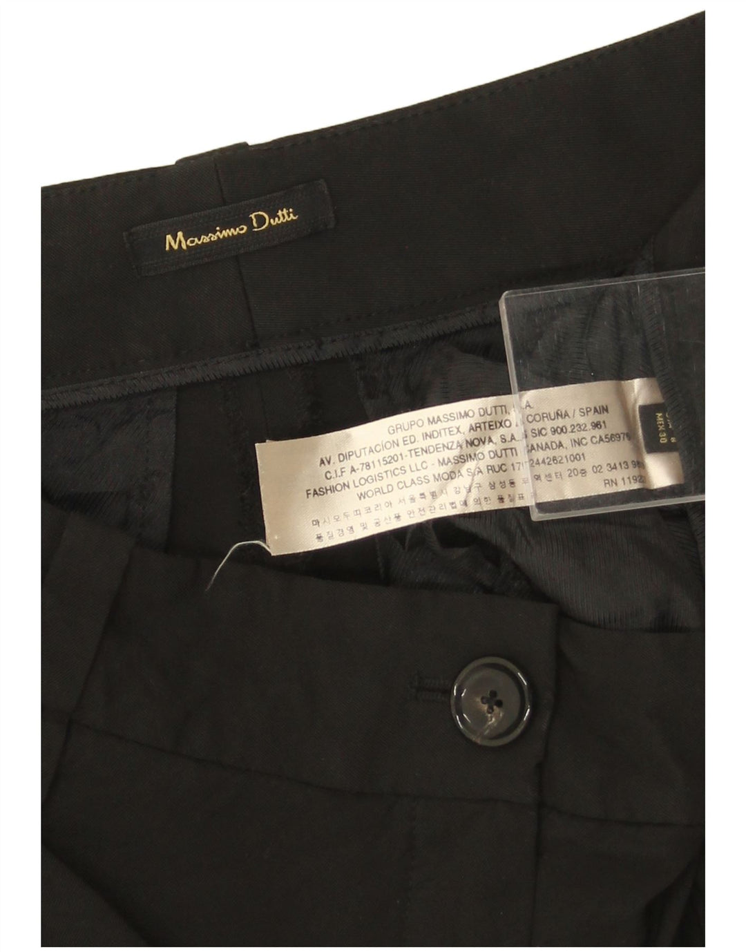 Massimo Dutti Womens Cropped Trousers EU 40 Medium W30 L24 Black Viscose