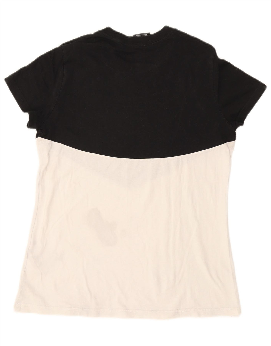 NIKE Womens Graphic T-Shirt Top UK 12 Medium White Colourblock Cotton