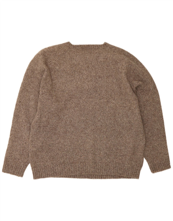 KAPPA Mens Crew Neck Jumper Sweater 2XL Brown Flecked Wool