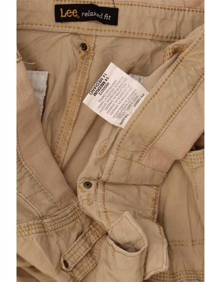Lee Womens Cargo Capri Trousers US 14 Large W32 L22 Beige Cotton