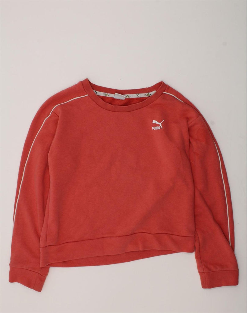 PUMA Girls Graphic Sweatshirt Jumper 11-12 Years Red Cotton | Vintage Puma | Thrift | Second-Hand Puma | Used Clothing | Messina Hembry 