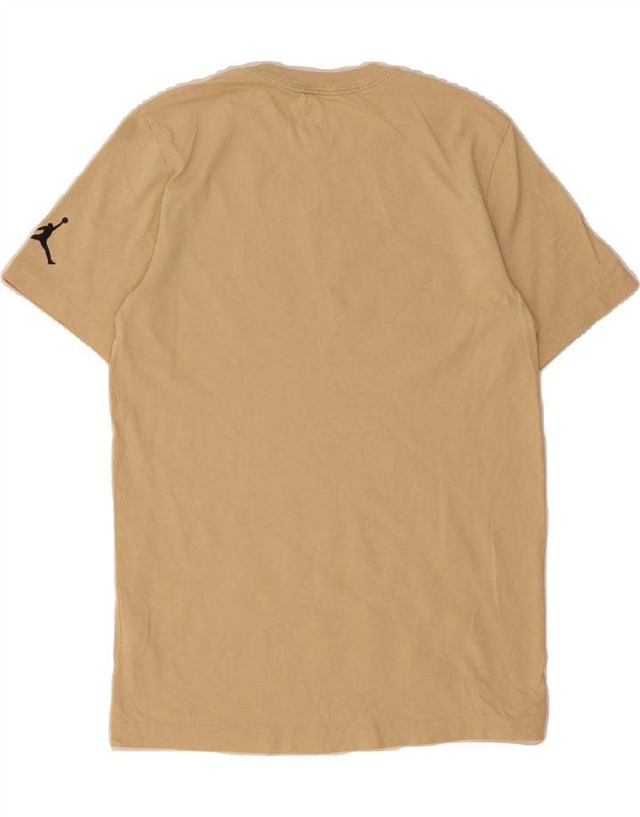 JORDAN Mens Graphic T-Shirt Top Small Beige Cotton Vintage Jordan and Second-Hand Jordan from Messina Hembry 