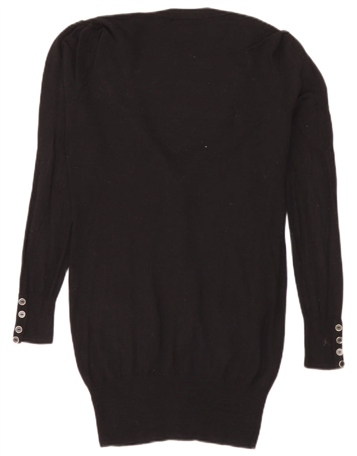 Marks & Spencer Womens Longline Cardigan Sweater UK 8 Small Black Viscose