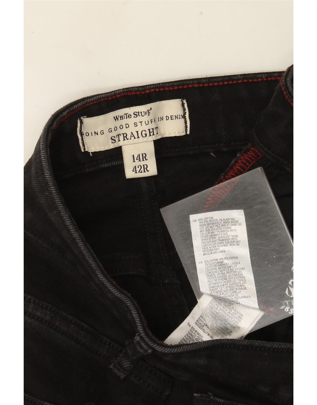 WHITE STUFF Womens Straight Jeans UK 14 Large W32 L30 Black Cotton