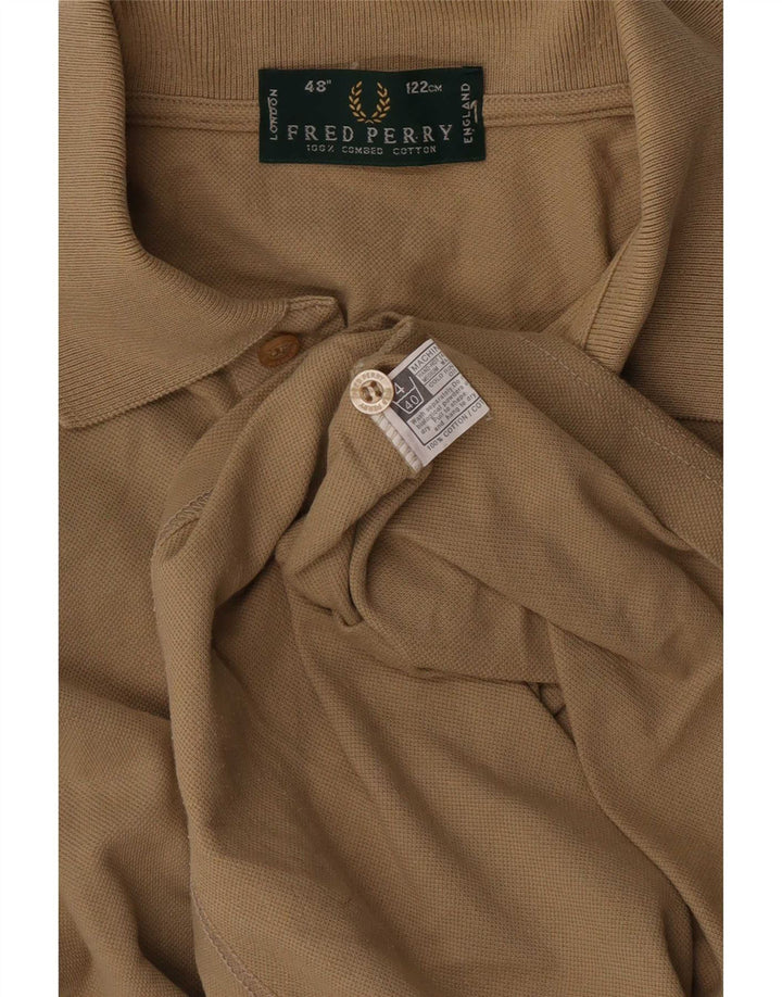 Fred Perry Mens Polo Shirt Large Khaki Cotton