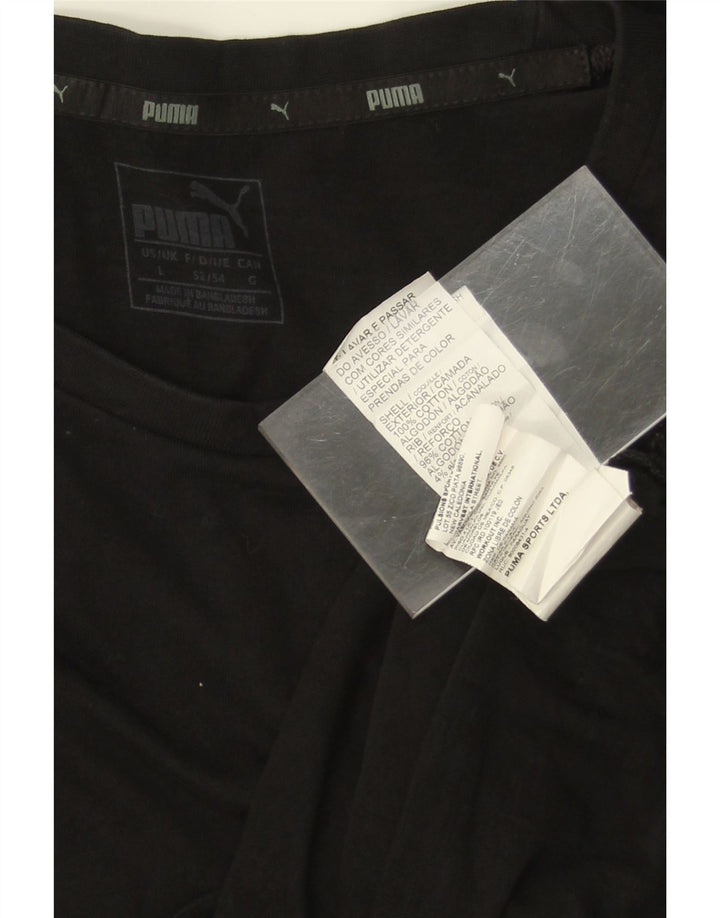 PUMA Mens Graphic Top Long Sleeve Large Black Cotton