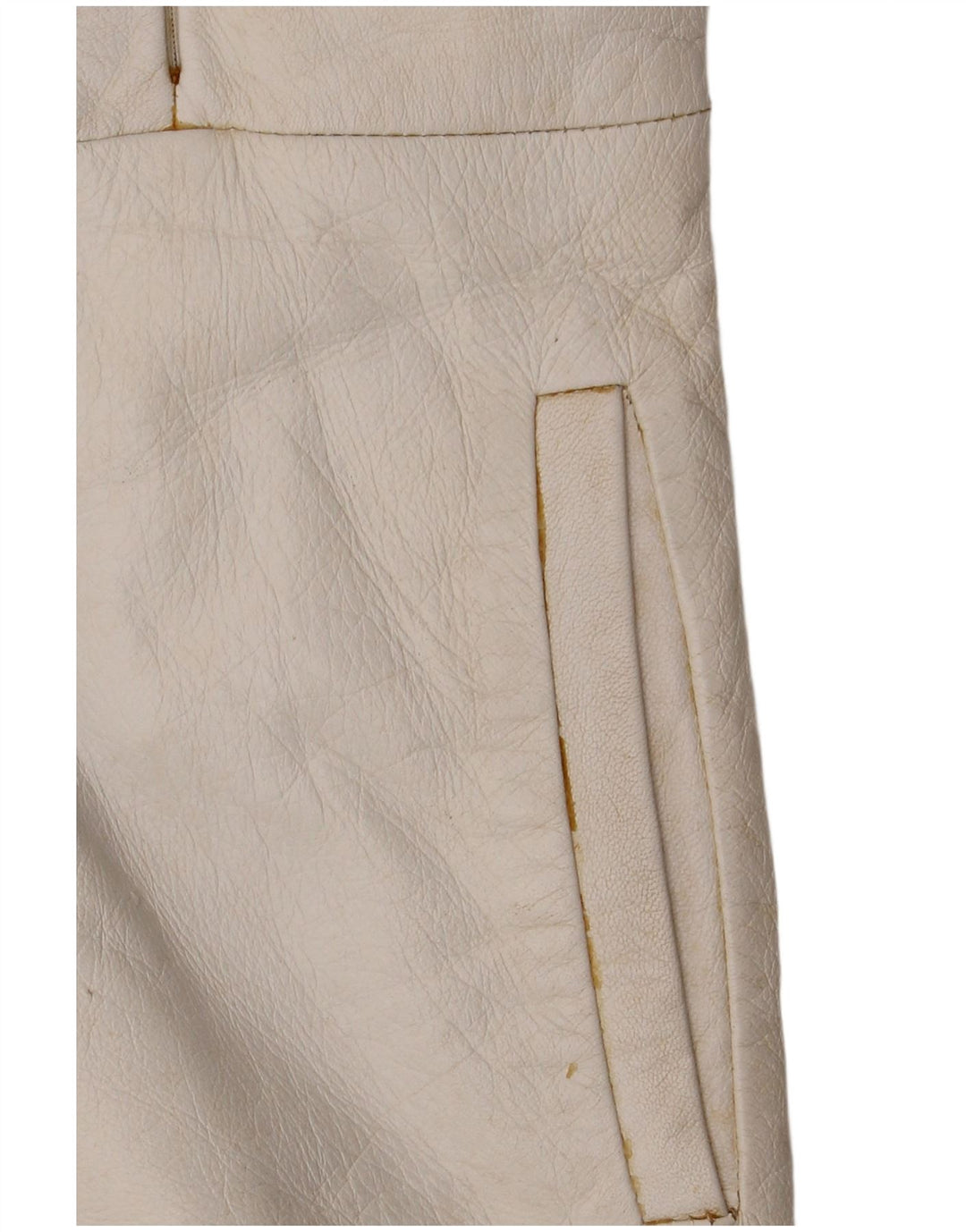 CONBIPEL Womens Hooded Leather Jacket IT 42 Medium White Leather