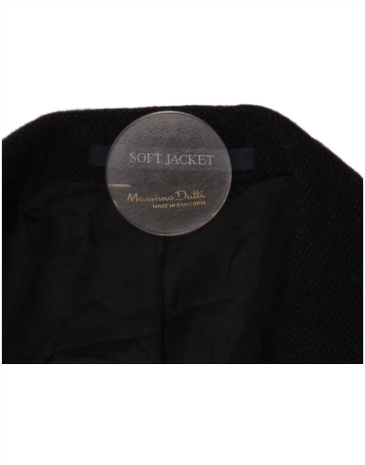 Massimo Dutti Mens 2 Button Blazer Jacket EU 48 Medium Navy Blue Wool