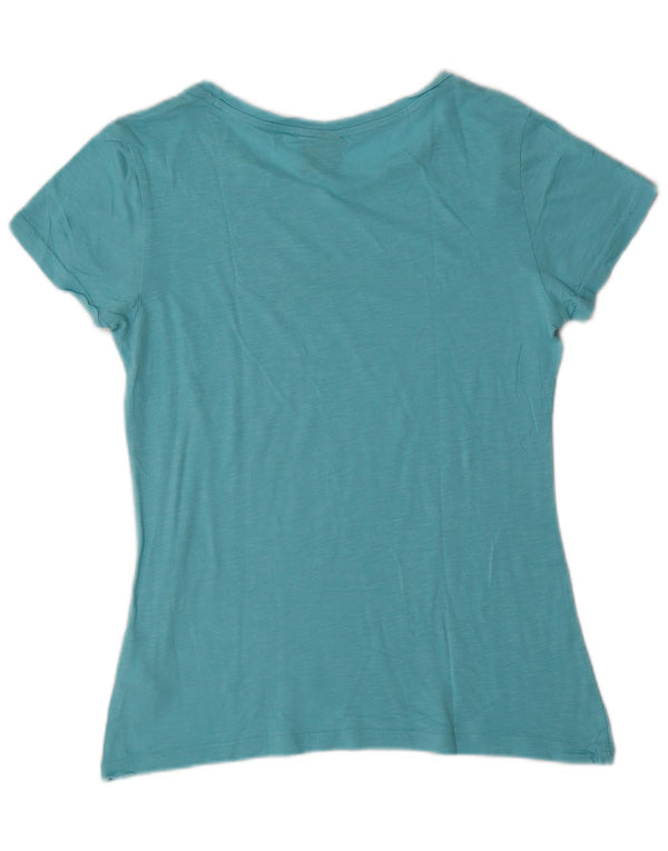 Puma Womens Graphic T-Shirt Top UK 10 Small Blue Cotton