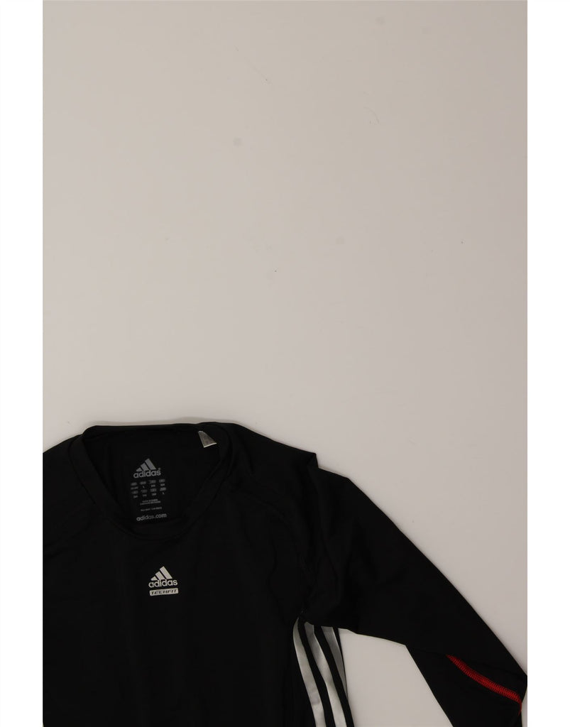 ADIDAS Boys Climalite Top Long Sleeve 13-14 Years Black Polyester Vintage Adidas and Second-Hand Adidas from Messina Hembry 
