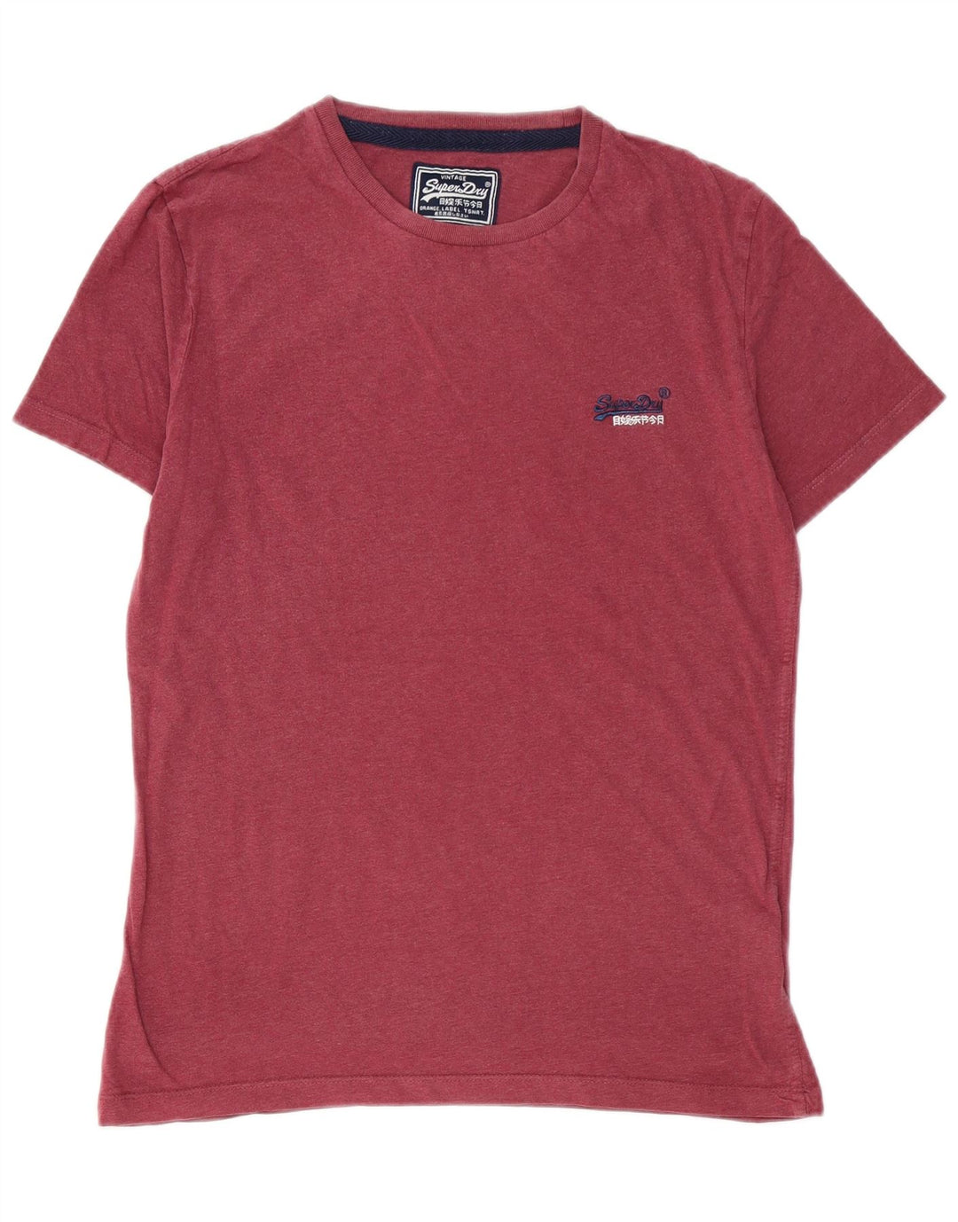 SUPERDRY Mens T-Shirt Top Medium Burgundy Cotton