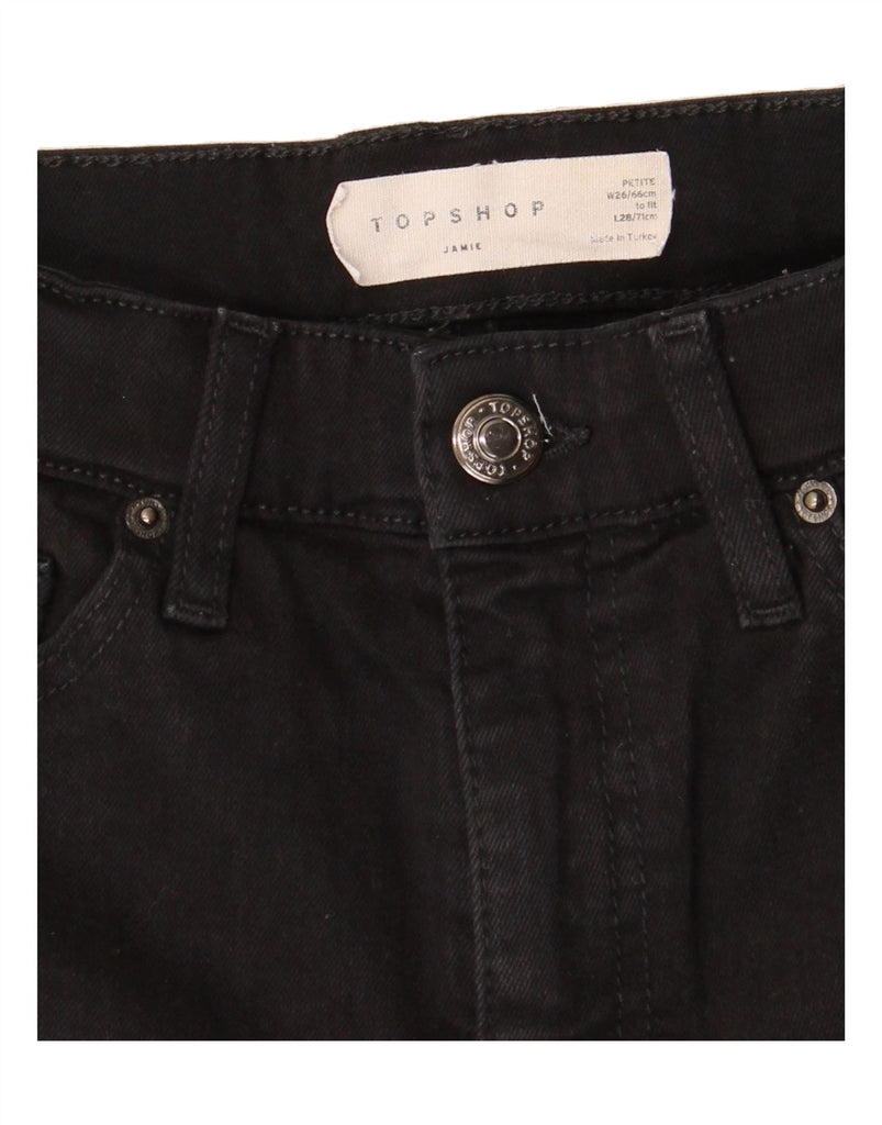 TOPSHOP Womens Jamie Skinny Jeans W26 L24 Black Cotton Vintage Topshop and Second-Hand Topshop from Messina Hembry 