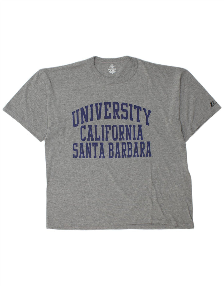 RUSSELL ATHLETIC Mens Graphic T-Shirt Top XL Grey Cotton