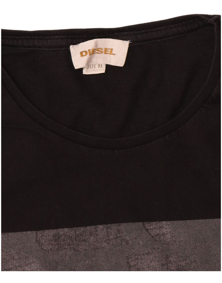 Diesel Mens Graphic T-Shirt Top XL Black