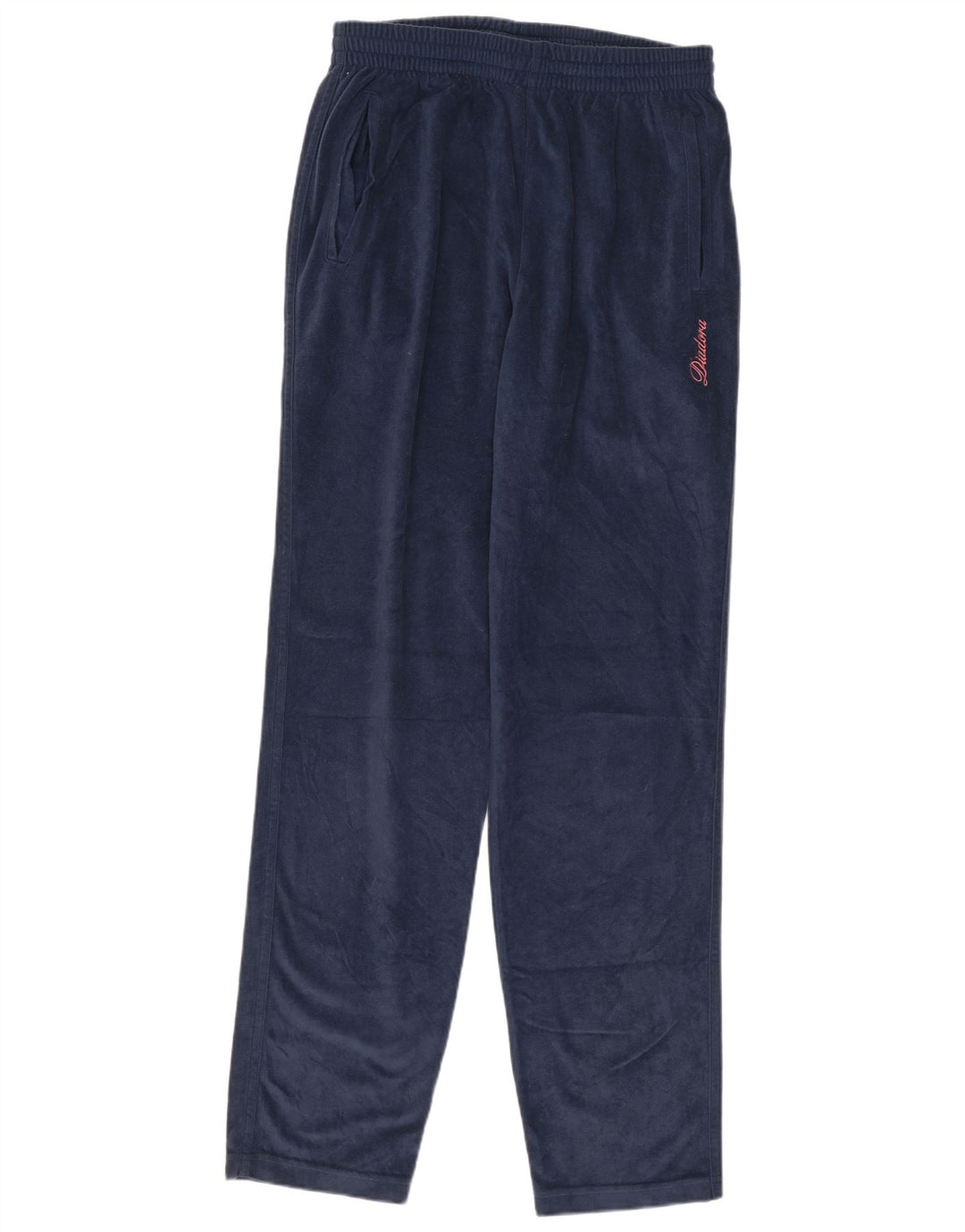 Diadora Womens Velour Tracksuit Trousers UK 12 Medium  Navy Blue Polyester