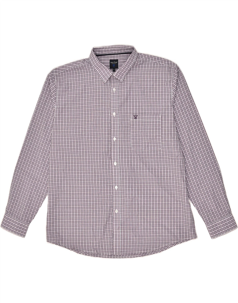 JAMES PRINGLE Mens Shirt XL Purple Check Polyester | Vintage James Pringle | Thrift | Second-Hand James Pringle | Used Clothing | Messina Hembry 