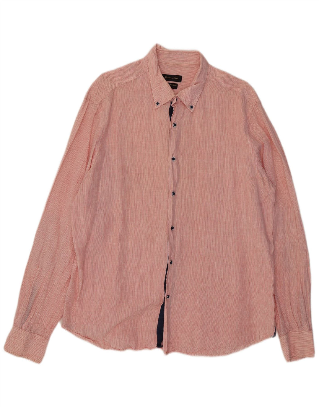 Massimo Dutti Mens Shirt 2XL Pink Pinstripe