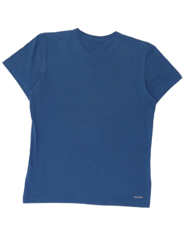 Adidas Mens Climalite Graphic T-Shirt Top Small Blue Cotton