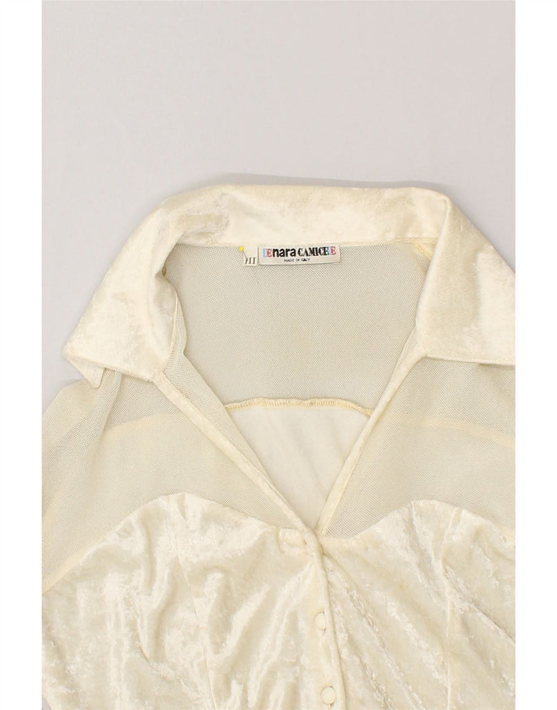 ENARA CAMICE Womens See Through Shirt Blouse UK 16 Large Beige | Vintage Enara Camice | Thrift | Second-Hand Enara Camice | Used Clothing | Messina Hembry 