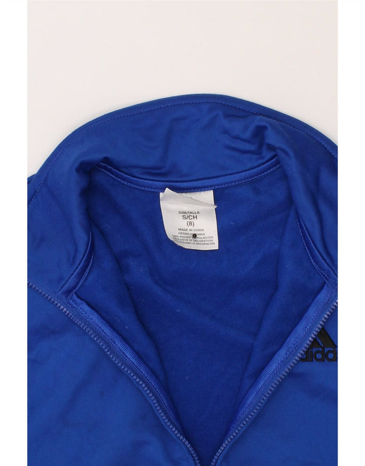 ADIDAS Boys Tracksuit Top Jacket 7-8 Years Small Blue Colourblock Vintage Adidas and Second-Hand Adidas from Messina Hembry 
