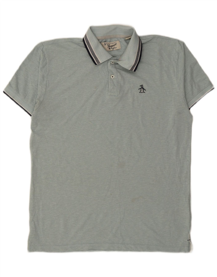 Penguin Mens Polo Shirt XL Blue Cotton