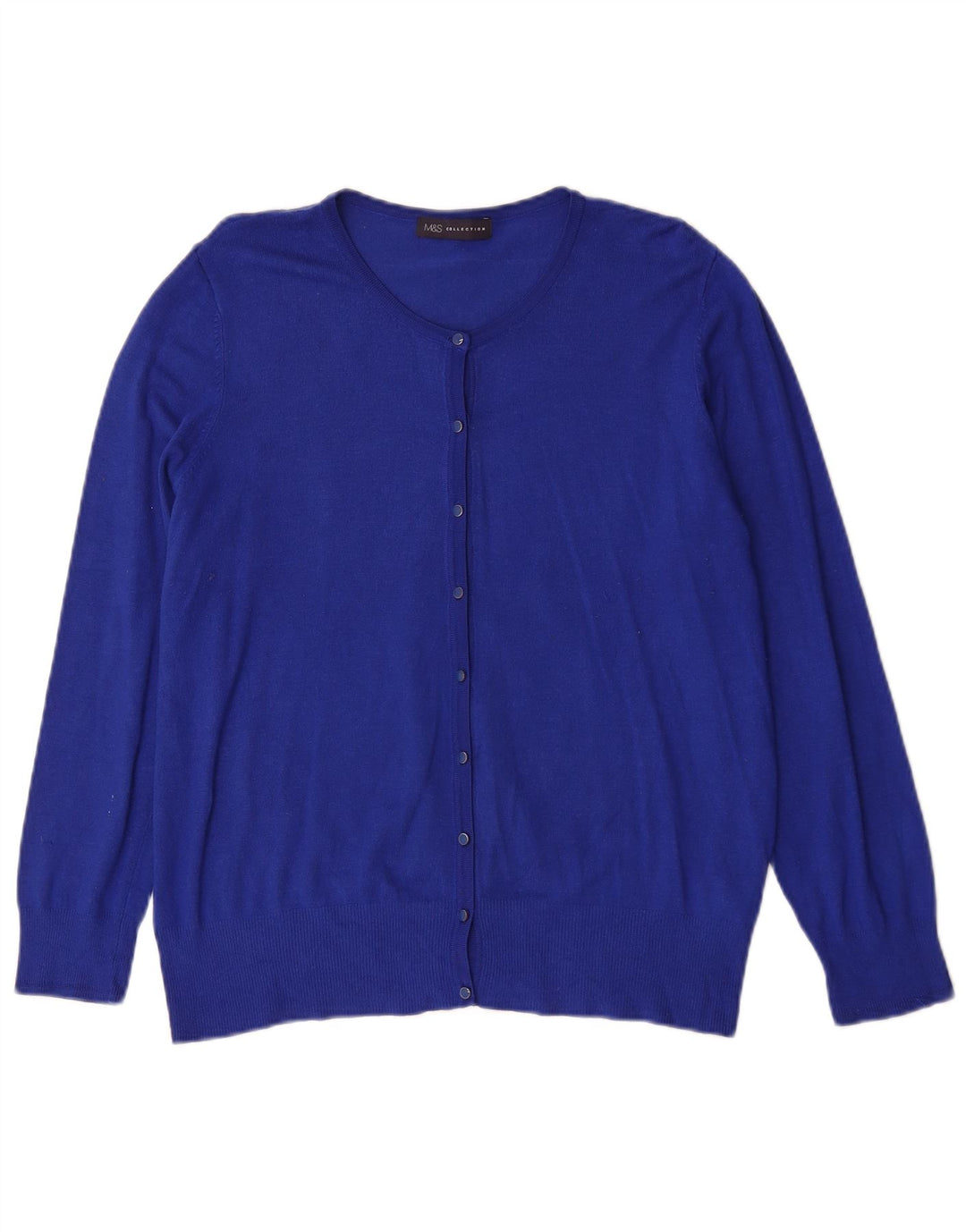 Marks & Spencer Womens Cardigan Sweater UK 16 Large Blue Viscose