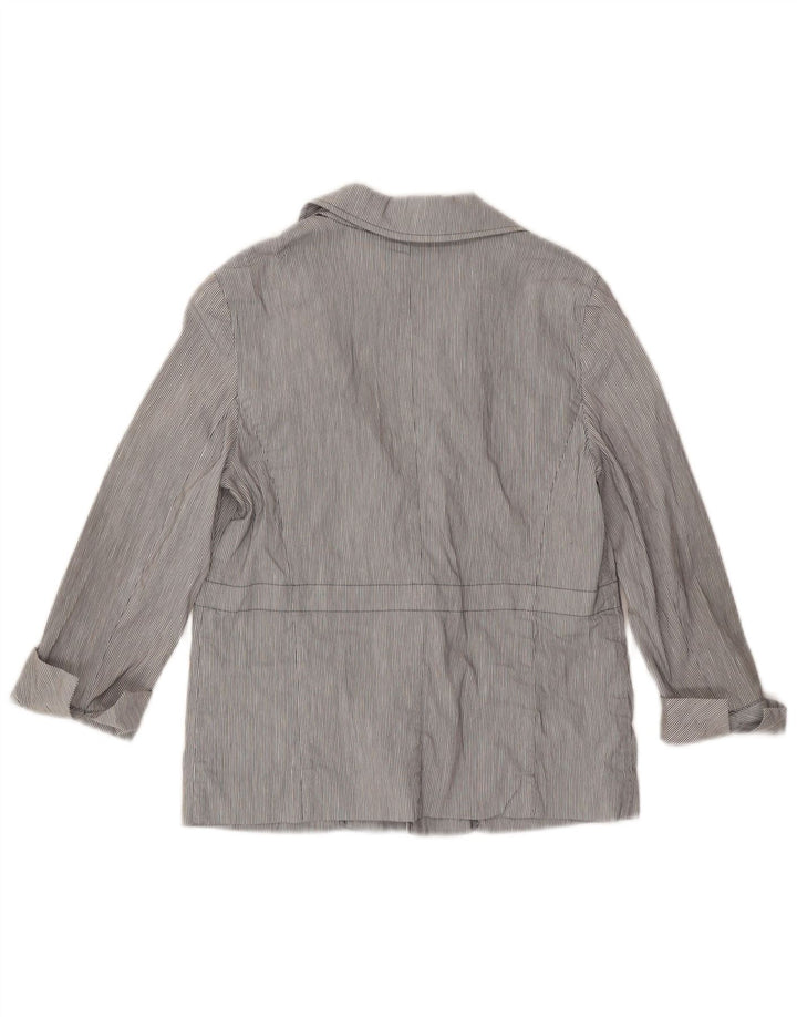 Max & Co. Womens 3/4 Sleeve Blazer Jacket UK 8 Small Blue Pinstripe