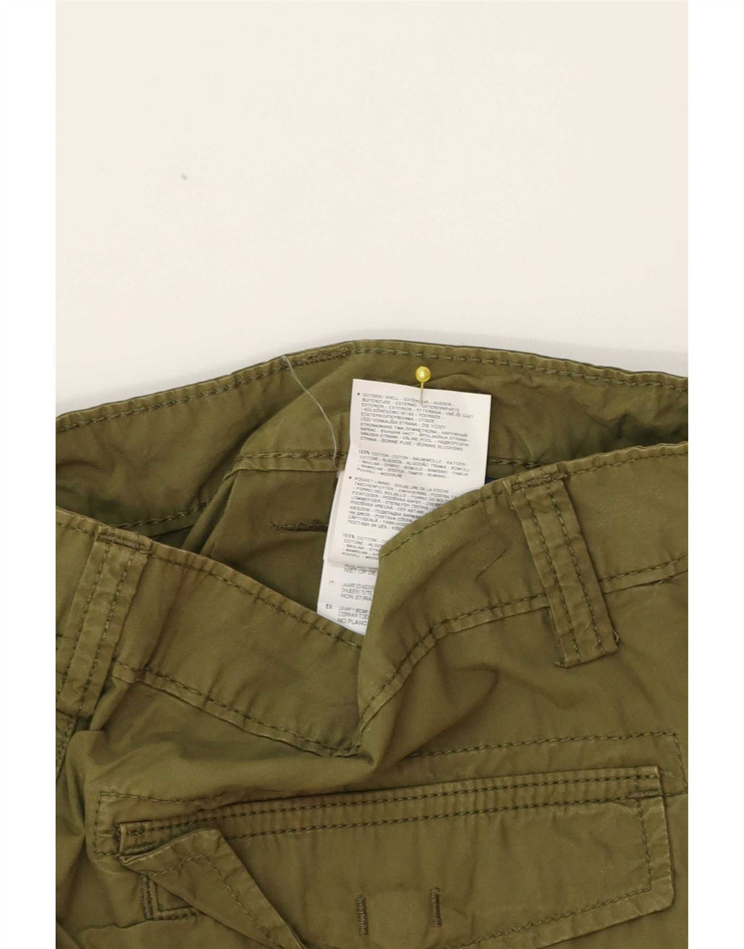 Napapijri Mens Cargo Shorts W34 Large Green Cotton