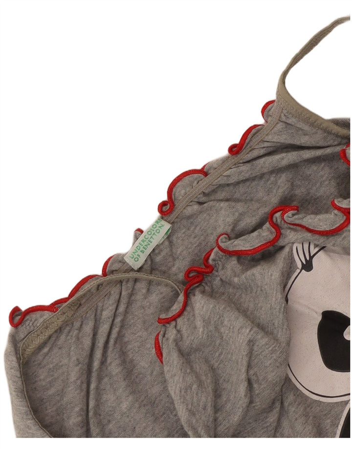 Benetton Womens Graphic Cami Top UK 4 XS Grey