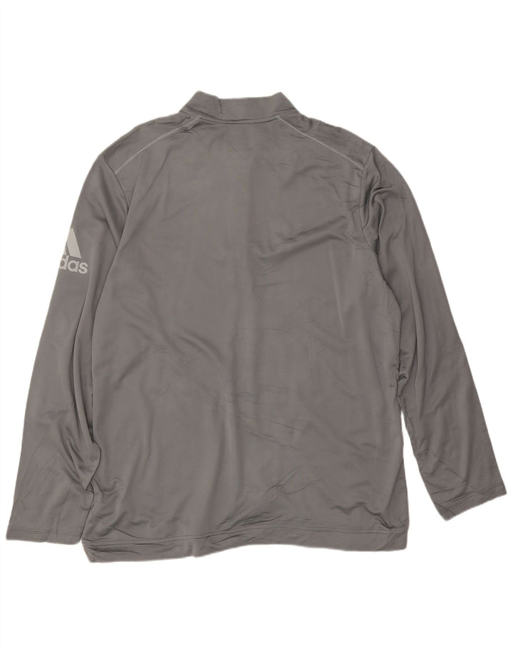 Adidas Mens Climawarm Graphic Zip Neck Pullover Tracksuit Top XL Grey