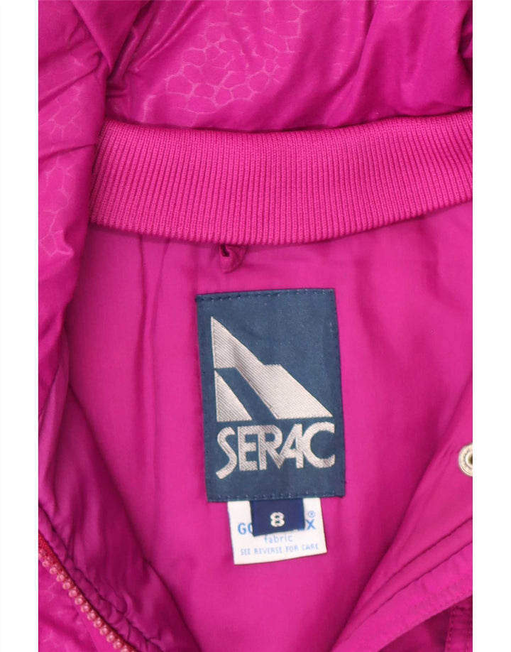 Serac Womens Oversized Ski Jacket UK 8 Small Pink Cotton