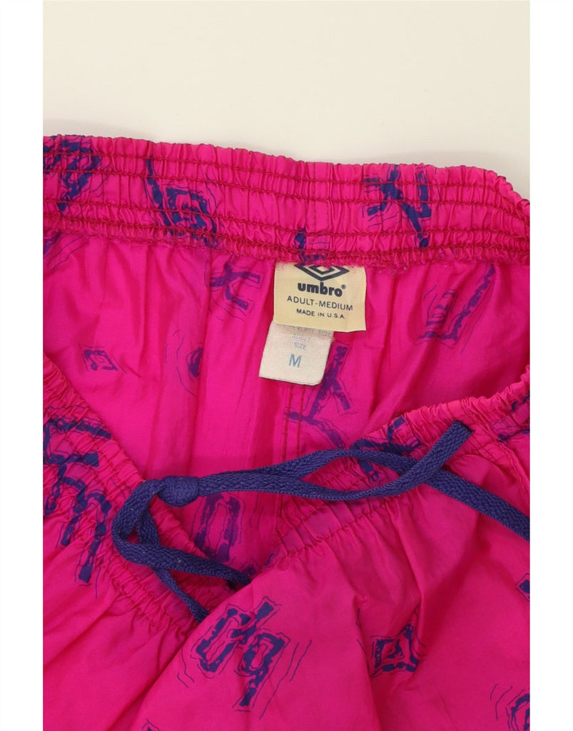 UMBRO Womens Abstract Pattern Swimming Shorts UK 14 Medium  Pink Polyester Vintage Umbro and Second-Hand Umbro from Messina Hembry 